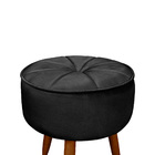 Kit Poltrona Pétala E Puff Decorativo Ariel Preto