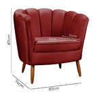 Kit Poltrona Pétala E Puff Pés De Madeira Decorativo Ariel -