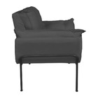 Kit Poltrona Recepção Suede Cinza Base Preta - Vallisa Decor