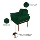 Kit Poltrona Recepção Suede Verde Base Cobre - Vallisa Decor