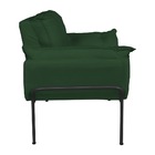 Kit Poltrona Recepção Suede Verde Base Preta - Vallisa Decor