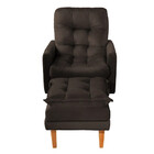 Kit Poltrona Reclinável E Puff Veneza Veludo Kero Konforto