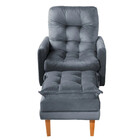 Kit Poltrona Reclinável E Puff Veneza Veludo Kero Konforto