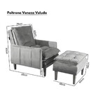 Kit Poltrona Reclinável E Puff Veneza Veludo - Olhei Comprei