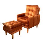 Kit Poltrona Reclinável E Puff Veneza Veludo - Olhei Comprei