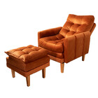 Kit Poltrona Reclinável E Puff Veneza Veludo - Olhei Comprei