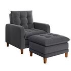 Kit Poltrona Reclinável E Puff Viena Veludo S/usb Cinza