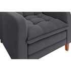 Kit Poltrona Reclinável E Puff Viena Veludo S/usb Cinza