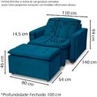 Kit Poltrona Retratil E Puff Filadelfia Veludao Removeis