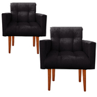 Kit Poltrona Sala De Estar Escritório Alexia Preto