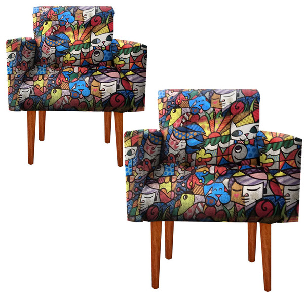 Kit Poltrona Sala De Estar Escritório Alexia Romero Brito