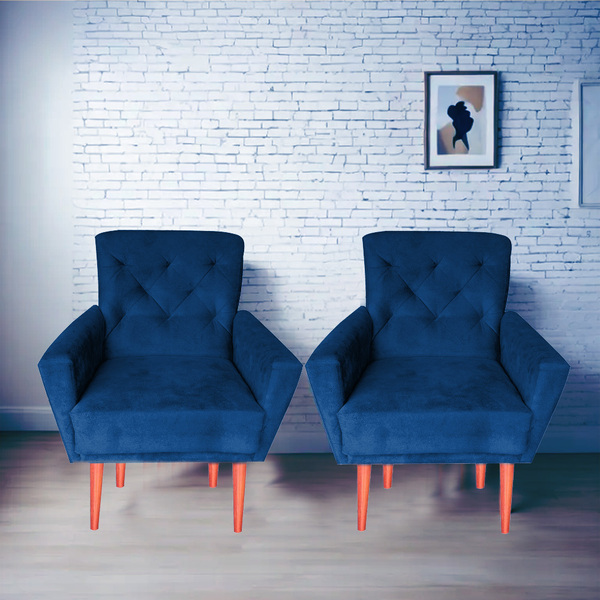 Kit Poltronas Decorativa Sala De Estar Ou Escritorio Camila M