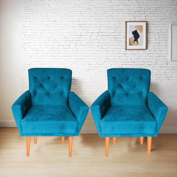 Kit Poltronas Decorativa Sala De Estar Ou Escritorio Camila T