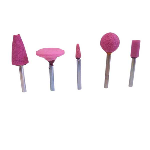 Kit Ponta Abrasiva Rosa 5 Pçs Micro Retífica- Dremel Haste Ø1