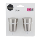 Kit Ponteira Glam Pommel Cromo Escovado 28mm 2 peças Inspire