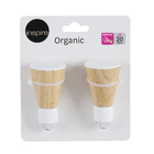 Kit Ponteira Organic Cone Branco e Madeira 20mm 2 peças Inspire