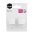 Kit Ponteira Organic Tampa Branco Mate 20mm 2 peças Inspire