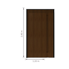 Kit Porta Alumínio ACM Pivotante Direito|Esquerdo Mogno 240x120cm com Batente Maison Dom Portas