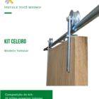 Kit Porta Celeiro 2 Roldanas Aparente - Tubular 1,80 M - Bril