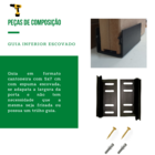 Kit Porta Celeiro 2 Roldanas Aparente - Tubular 2,00 M - Pret