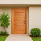 Kit Porta Completa Ad01 90x210cm Fechadura Preta Em Madeira M