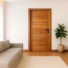 Kit Porta Completa França 82x210cm Fechadura Preta Em Madeira