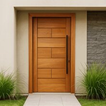 Kit Porta Completa Pivotante França 112x210cm Puxador Preto E