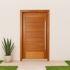 Kit Porta Completa Pivotante Suiça 102x210cm Em Madeira Maciç