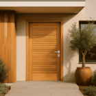 Kit Porta Completa Suiça 82x210cm Em Madeira Maciça Tauari