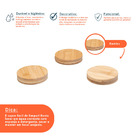 Kit Porta Copos De Bambu Redondo 12 Peças - Mozcada Natural U