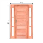 Kit Porta De Abrir Direita Madeira 2 Vitrô 213cmx146cmx12cm P