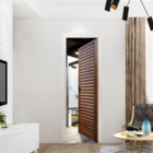 kit Porta de Alumínio de Giro Esquerdo 210x80cm com Batente 12cm Veneziana Líder