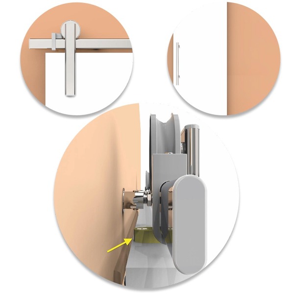 Kit Porta De Correr -  Haga - Oval 2,00mm Inox 201 - 6694