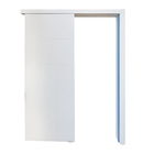 Kit para Porta de Correr Liso com Batente e Trilho Pinus Sarrafeado Branco 17 a 21cm Ipumirim