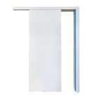 Kit para Porta de Correr Liso com Batente e Trilho Pinus Sarrafeado Branco 21 a 25cm Ipumirim