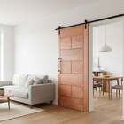 Kit Porta De Correr Completa Malta 80x210cm Em Madeira Maciça