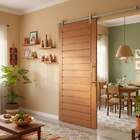 Kit Porta De Correr Completa Paris 120x210cm Em Madeira Maciç