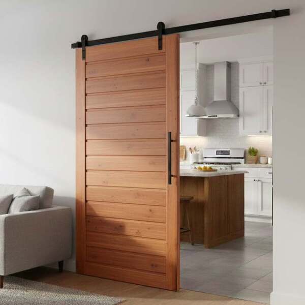 Kit Porta De Correr Completa Paris 120x210cm Em Madeira Maciç