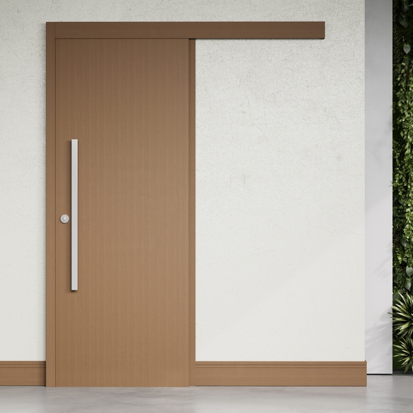 Kit Correr com Batente de 12 a 19cm e Folha de Porta Lacca Touch Mocaccino Direito ou Esquerdo 2,10x0,72 Concrem Wood