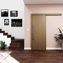 Kit Correr com Batente de 12 a 19cm e Folha de Porta Lacca Touch Mocaccino Direito ou Esquerdo 2,10x0,92 Concrem Wood