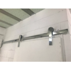 Kit Porta De Correr Roldana Aparente Trilho Inox Polido 2 Mt