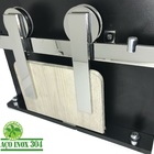 Kit Porta De Correr Roldana Aparente Trilho Inox Polido 3 Mt