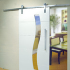 Kit Porta De Correr Roldana Aparente Trilho Inox Polido 3 Mt