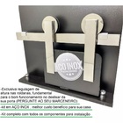 Kit Porta De Correr Roldana Aparente Trilho Inox Polido 3 Mt