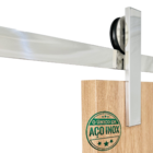 Kit Porta De Correr Roldana Aparente Trilho Inox Polido 3 Mt