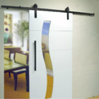 Kit Porta De Correr Roldana Aparente Trilho Inox Preto 2,5 Mt