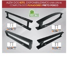 Kit Porta De Correr Roldana Aparente Trilho Inox Preto 2 Mt