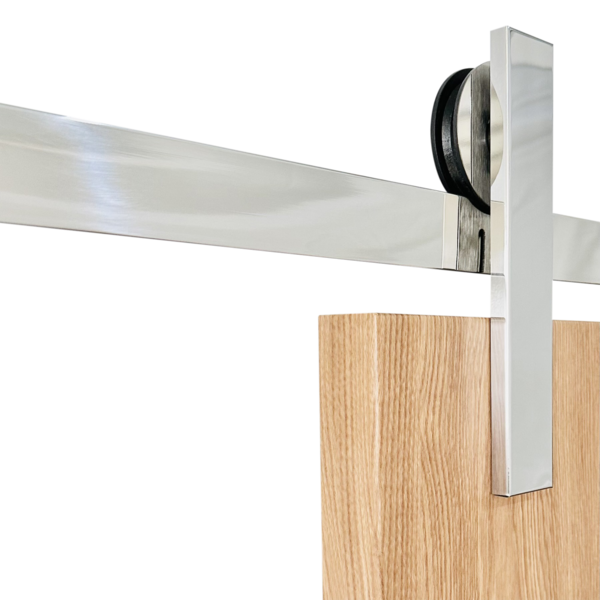 Kit Porta De Correr Roldana Aparente Trilho Polido 2,5 Mt