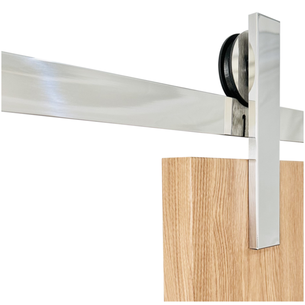 Kit Porta De Correr Roldana Aparente Trilho Polido 2,5 Mt