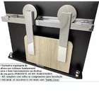 Kit Porta De Correr Roldana Aparente Trilho Polido 2,5 Mt